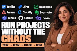 setup trello jira basecamp asana clockify evernote teams github favro