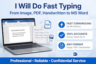 do fast image to word typing pdf to word and data entry work