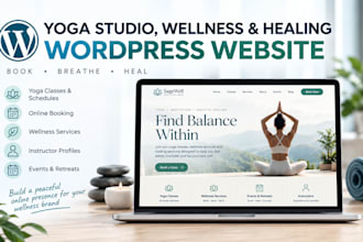 design yoga studio, wellness, healing wordpress website