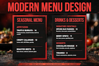 design modern restaurant menu, food menu, and cafe menu