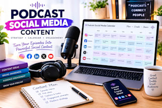 create a podcast social media content calendar