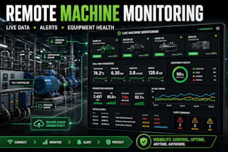 create remote equipment monitoring for industrial machines with live dashboards