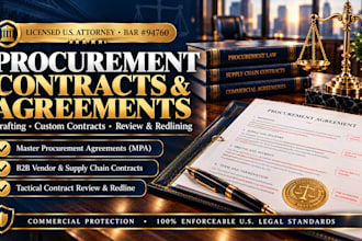 draft a professional procurement agreement as a US attorney