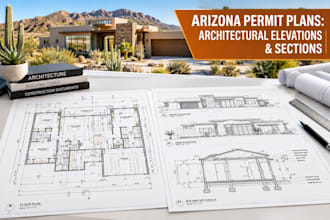 create architectural building plans elevations sections for arizona permit