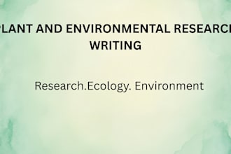 write research summaries about plants and the environment