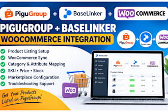setup pigugroup baselinker marketplace product listing woocommerce integration