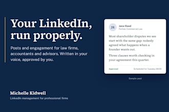 manage linkedin content for lawyers, accountants and advisors