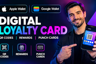 create digtial loyalty card for apple google wallet qr code and reward program