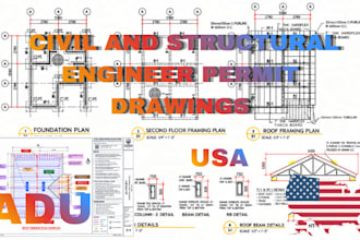 prepare civil and structural engineer permit drawings, calculation, and review