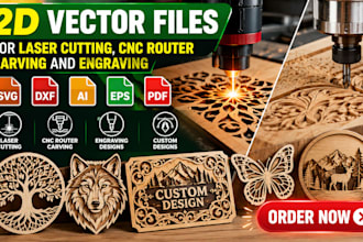 design 2d vector files for laser cutting cnc router carving and engraving