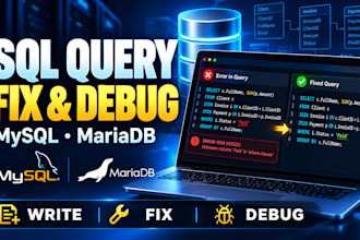 write, fix and debug mysql sql queries