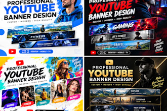 design a professional youtube banner and channel art