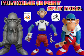 convert stl to 3mf split 3d model 3d toy for bambu lab multicolor printing
