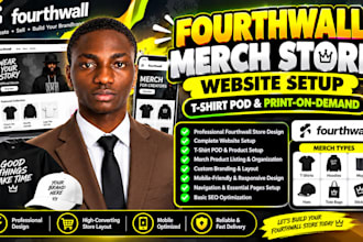 design fourthwall merch store fourthwall website setup tshirt pod design