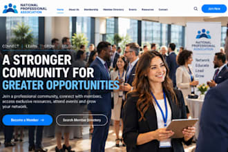 design wix association membership and member directory website portal website