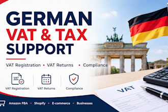 do german tax, bookkeeping, tax return, vat,  income tax, corporate tax,