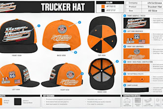 create custom hat tech pack, cap, trucker, snapback and baseball cap with mockup