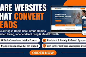 design website for group home home care assisted and independent living leads