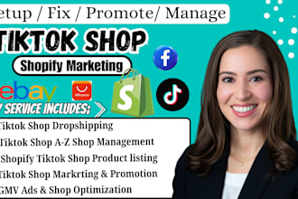 setup and tiktok shop, fix tiktok dropshipping and facebook shop