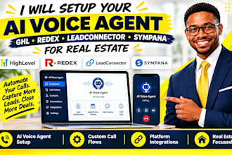 retell ai voice agent gohighlevel redex leadconnector sympana for real estate