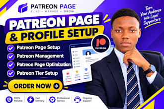 do patreon set up and optimize patreon page, patreon profile, patreon promotion