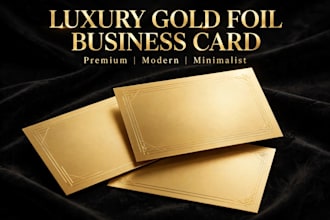 design 4 luxury business cards with gold foil letters