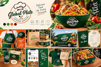 design food logo, restaurant branding, food brand identity, menu , pouch design