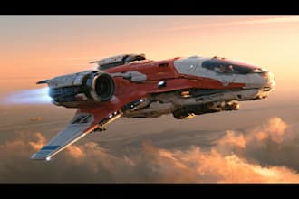 create high quality concept art for spacecraft vehicles