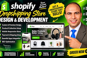 build, develop shopify dropshipping store design, shopify website, online store