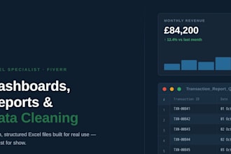 create excel dashboards trackers and data reports for your business