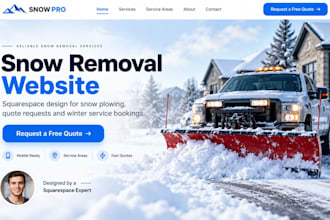 build squarespace snow removal snow plowing quote website