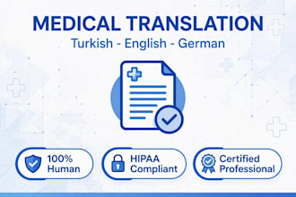 translate medical,clinical,pharma reports turkish,english