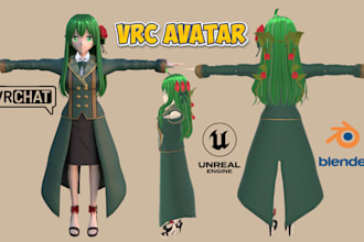 design custom vrchat avatar for pc, avatar rigging, toggles, gocoloco, vr upload