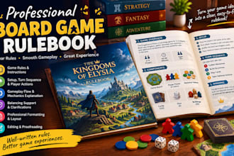 design a professional rulebook for your board game and tabletop games