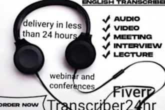 transcribe english audio or video accurately and very fast