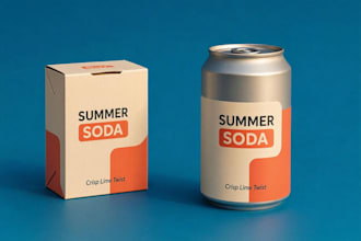 create a premium beverage can label design