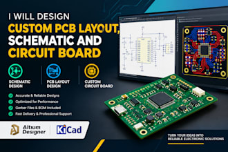 design custom pcb layout, schematic and circuit board