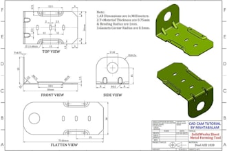 design sheet metal parts with technical drawings for fabrication