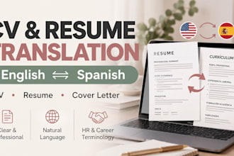 translate your CV resume or cover letter english  spanish