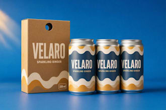 design a modern drink can packaging for your brand