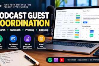 podcast guest coordination, outreach, booking and guest pitching service