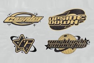 design 3d chrome y2k logo for your business