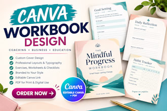design canva workbook, coaching workbook, editable workbook, PDF design