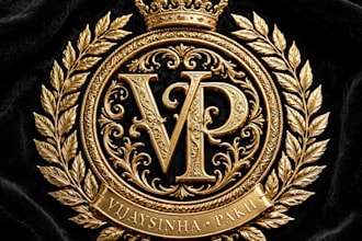 design ultra premium luxury gold foil emblem logo