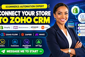 integrate zoho crm with any app using zoho flow, zapier, or make