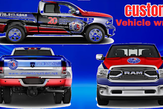 design custom car wrap, van wrap vehicle wrap truck wrap and food truck branding