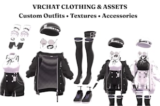 create vrchat clothing vrc outfit accessories 3d clothing props vrc assets