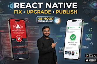 fix react native and expo app bugs, upgrade and publish