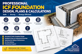 design icf foundation, footing plans, drawings calculations, icf calculations
