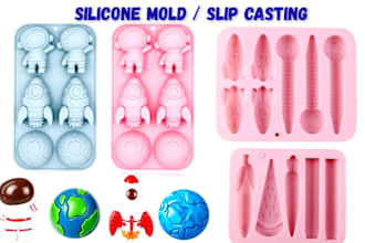 create custom silicone mold plastic injection mold slip casting mold print stl